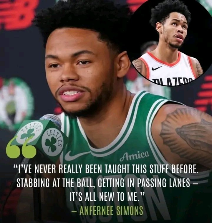 šØš„ Shocking Confession from Bolton Celtics Star Anfernee Simons! š±š„ The young phenom admits, āIāve never really been taught this stuff before. Stabbing at the ball, getting in passing lanes ā itās all new to me!ā Fans are stunned as one of the most promising talents in the league openly admits heās learning crucial defensive skills at the professional level. Is this the reason behind the Celticsā recent defensive struggles? The basketball world is buzzing as Simonsā revelation raises major questions about player development in top-tier teams! ā”š
