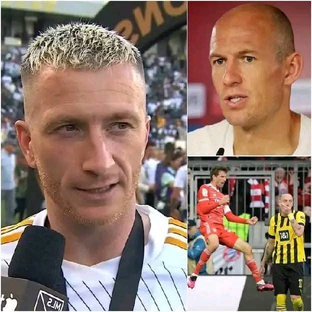 Skandal im Fußball Die Spannung in Deutschland explodiert, als Marco Reus mutig behauptet, Bayern München sei „nur noch ein Schatten seiner selbst“. Die Aussage verbreitet sich in Sekundenschnelle in den sozialen Medien, entfacht Empörung unter den Bayern-Fans und lässt eine alte Rivalität wieder aufleben, die niemals wirklich erloschen ist.