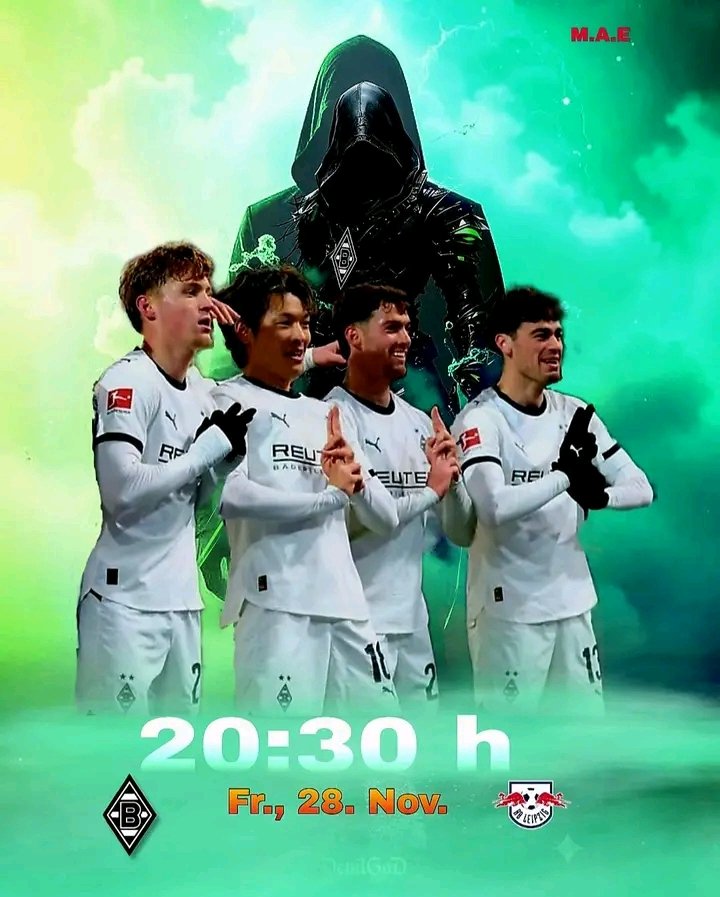 “Ein entscheidendes Spiel steht bevor! Zeigt eure volle Unterstützung für unsere Jungs auf dem Platz und tippt das Endergebnis! Lasst uns als Borussia-Mönchengladbach-Familie zusammenstehen und alles geben: Für Erfolg, Stolz, Power und beste Gesundheit! Es ist Zeit, gemeinsam zu kämpfen und zu siegen – jetzt erst recht! Unsere Leidenschaft kennt keine Grenzen! Seid dabei, feuert mit Herz und Seele an und lasst uns die Jungs zum Sieg tragen! Borussia, wir stehen hinter dir – immer und überall! 🖤⚽️”