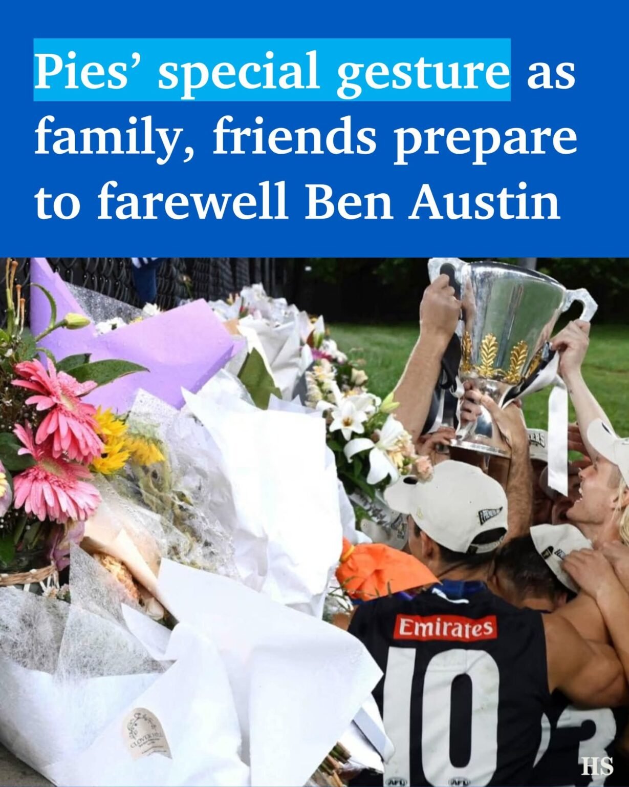 Collingwood has offered its 2023 premiership cup to be part of the memorial to Ben Austin, the teenage cricketer who died after a nets accident in Melbourne’s east.