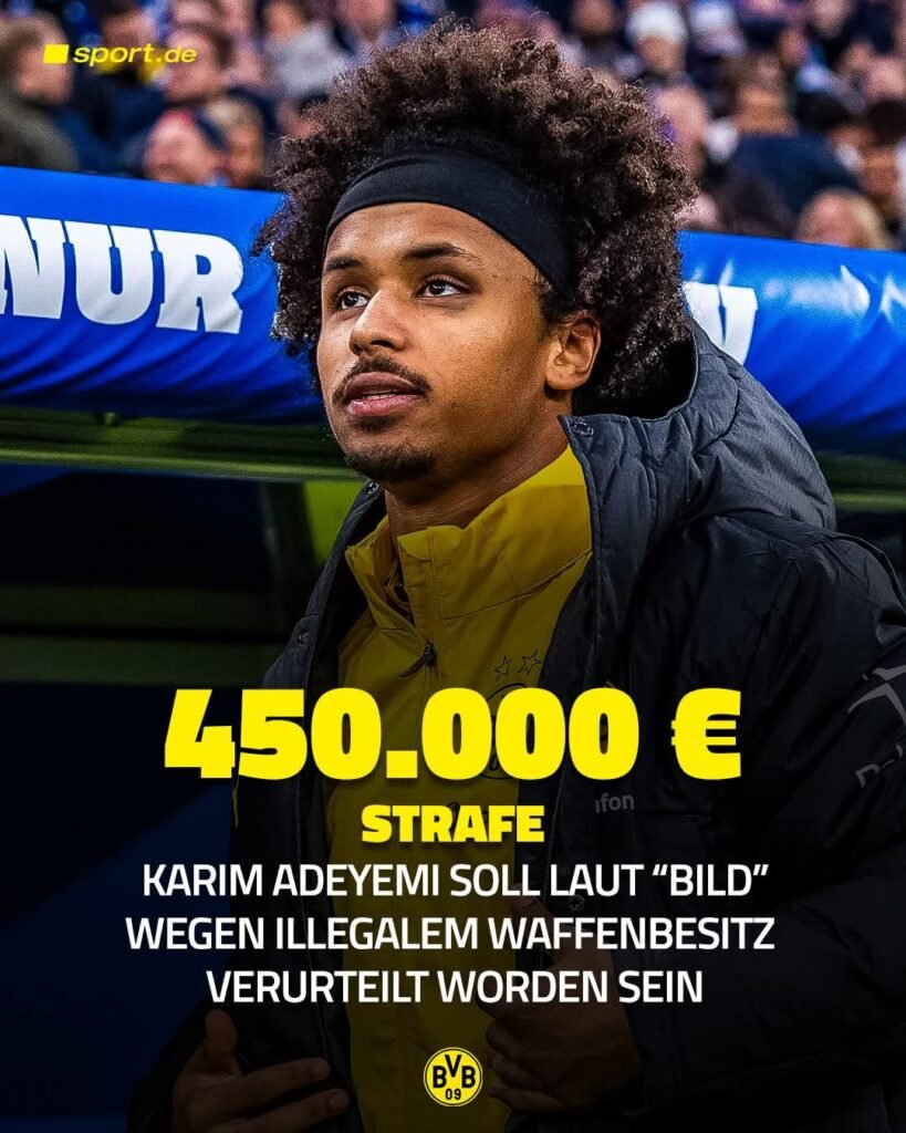Laut der BILD wurden beim BVB-Stürmer ein Taser sowie ein Schlagring aufgefunden. Für beides braucht man in Deutschland einen Waffenschein – den Adeyemi nicht vorweisen konnte…..