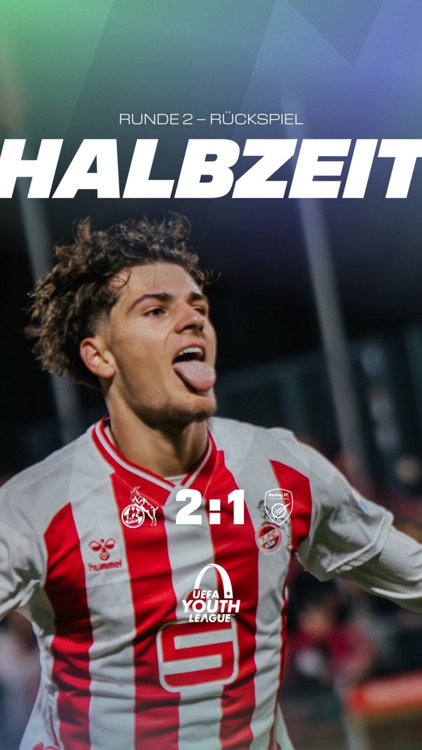 Führen zur Halbzeit 😍 Die zweite Halbzeit gegen RFC Union Luxemburg läuft! #effzeh