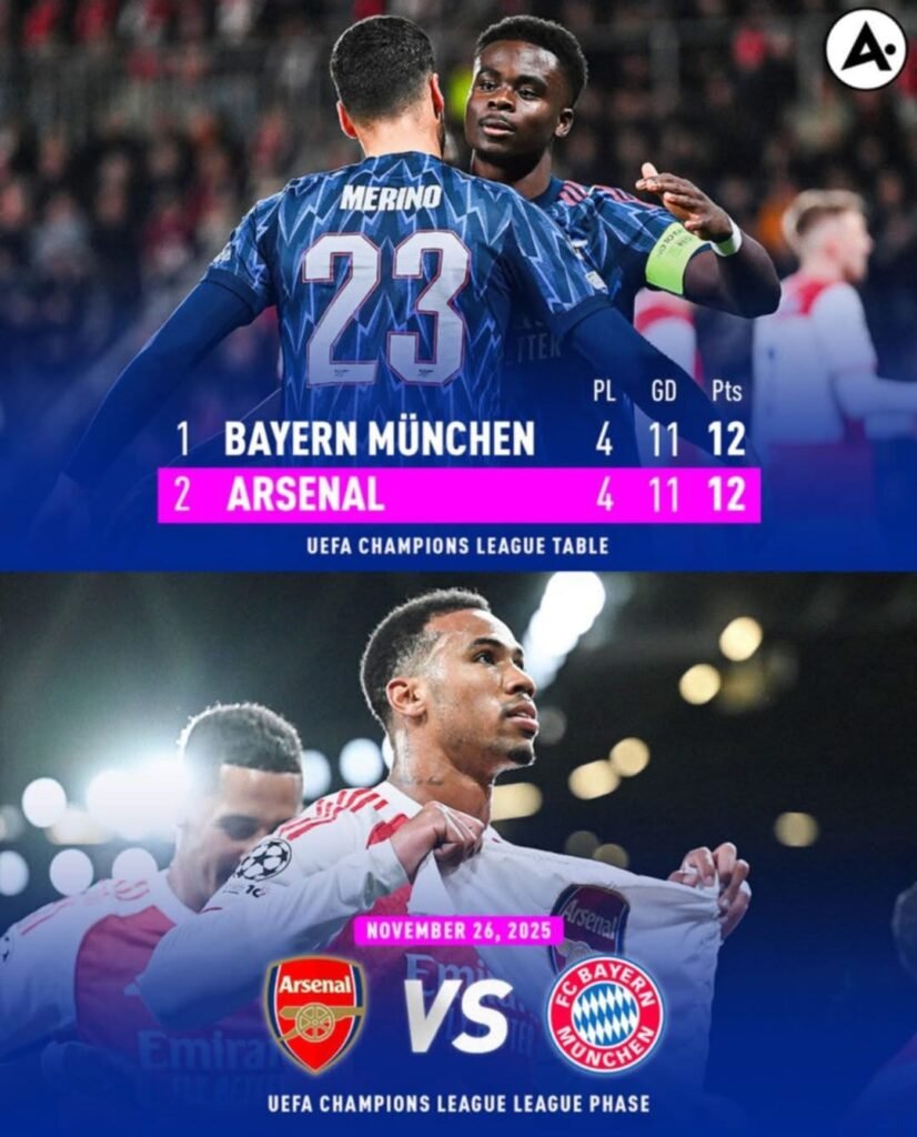 NEXT UEFA CHAMPIONS LEAGUE CLASH: Arsenal and Bayern Munich are set to face off in a thrilling showdown between two European giants. With both sides boasting world-class talent and attacking firepower, fans can expect drama, intensity, and unforgettable moments under the lights. The stage is set—bring it on! 🍿🔴