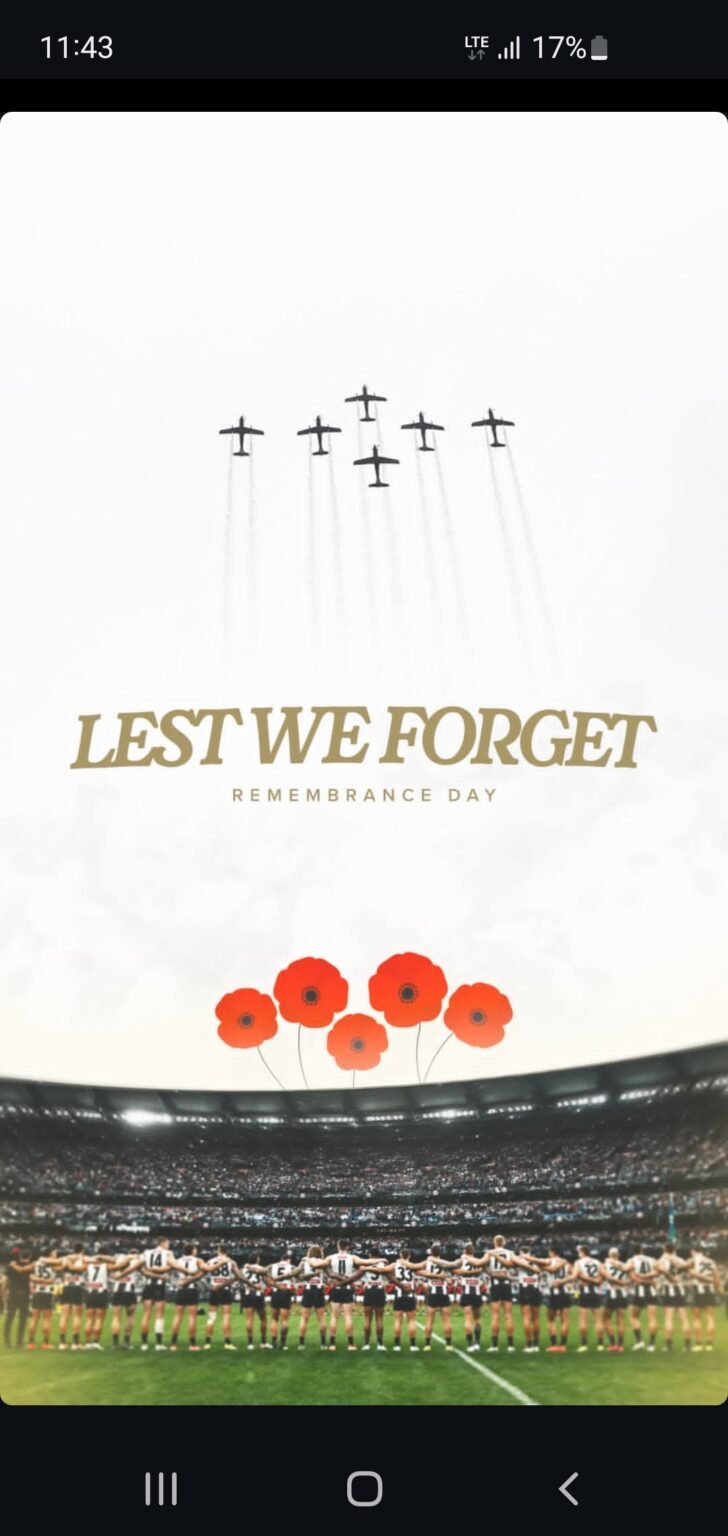 ✅ “United in Memory: Collingwood Pays Tribute on Remembrance Day” Honors with Powerful Tribute at the MCG”