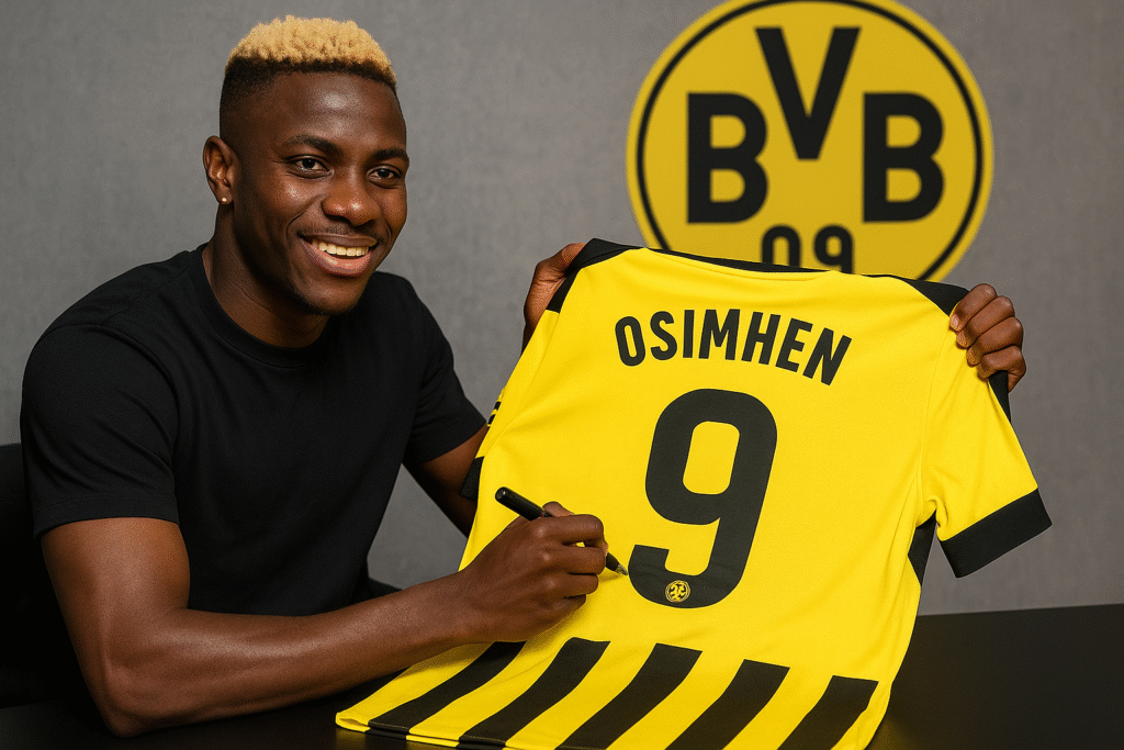 Here is a🎉💥💥 Borussia Dortmund steht kurz vor der Verpflichtung von Victor Osimhen! Der Galatasaray-Stürmer soll in diesem Sommer für eine Ablösesumme von 120 Millionen Pfund nach Dortmund wechseln – eine Nachricht, die selbst die Abwehrreihe überrascht hat. Klicke auf den Link, um die vollständigen Transfernews zu lesen.