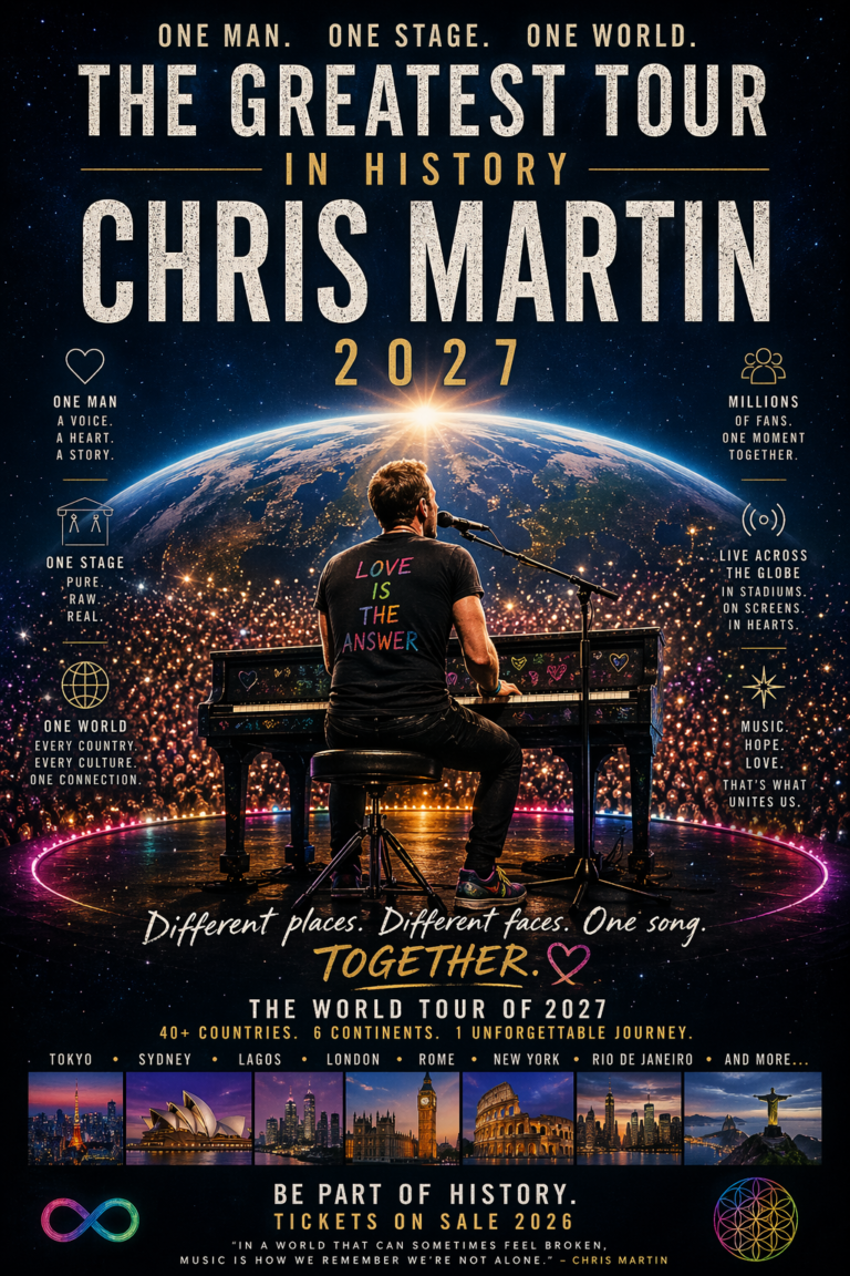 One Man. One Stage. One World — The Greatest Tour in History: Chris Martin Live in 2027…