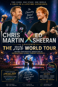 Behind the Scenes: The Chemistry of Two Icons: 𝐂𝐡𝐫𝐢𝐬 𝐌𝐚𝐫𝐭𝐢𝐧 𝐚𝐧𝐝 𝐄𝐝 𝐒𝐡𝐞𝐞𝐫𝐚𝐧 𝐀𝐧𝐧𝐨𝐮𝐧𝐜𝐞 𝐚𝐧 𝐔𝐧𝐟𝐨𝐫𝐠𝐞𝐭𝐭𝐚𝐛𝐥𝐞 2026 𝐖𝐨𝐫𝐥𝐝 𝐓𝐨𝐮𝐫 𝐔𝐧𝐢𝐭𝐢𝐧𝐠 𝐓𝐡𝐞𝐢𝐫 𝐌𝐮𝐬𝐢𝐜𝐚𝐥 𝐆𝐞𝐧𝐢𝐮𝐬 𝐅𝐨𝐫 𝐀 𝐎𝐧𝐜𝐞-𝐈𝐧-𝐀-𝐋𝐢𝐟𝐞𝐭𝐢𝐦𝐞 𝐆𝐥𝐨𝐛𝐚𝐥 𝐂𝐨𝐧𝐜𝐞𝐫𝐭 𝐄𝐱𝐩𝐞𝐫𝐢𝐞𝐧𝐜𝐞….