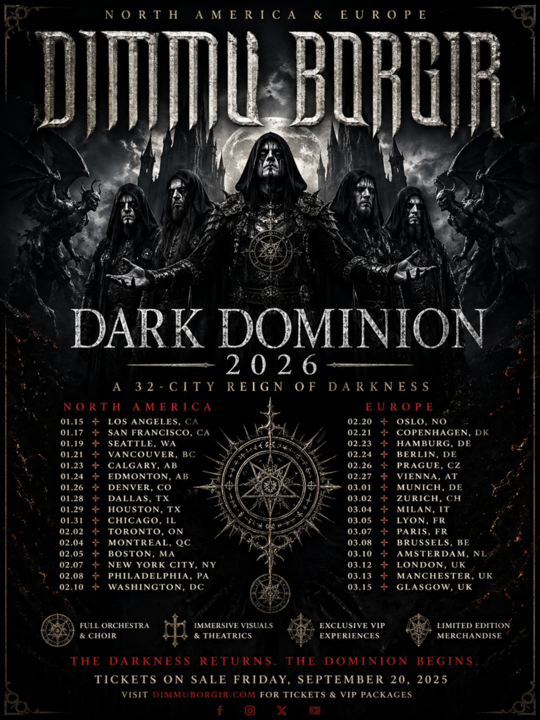 🔥 “Dark Dominion 2026: Dimmu Borgir Unleash a 32-City Reign Across North America & Europe” 🔥..