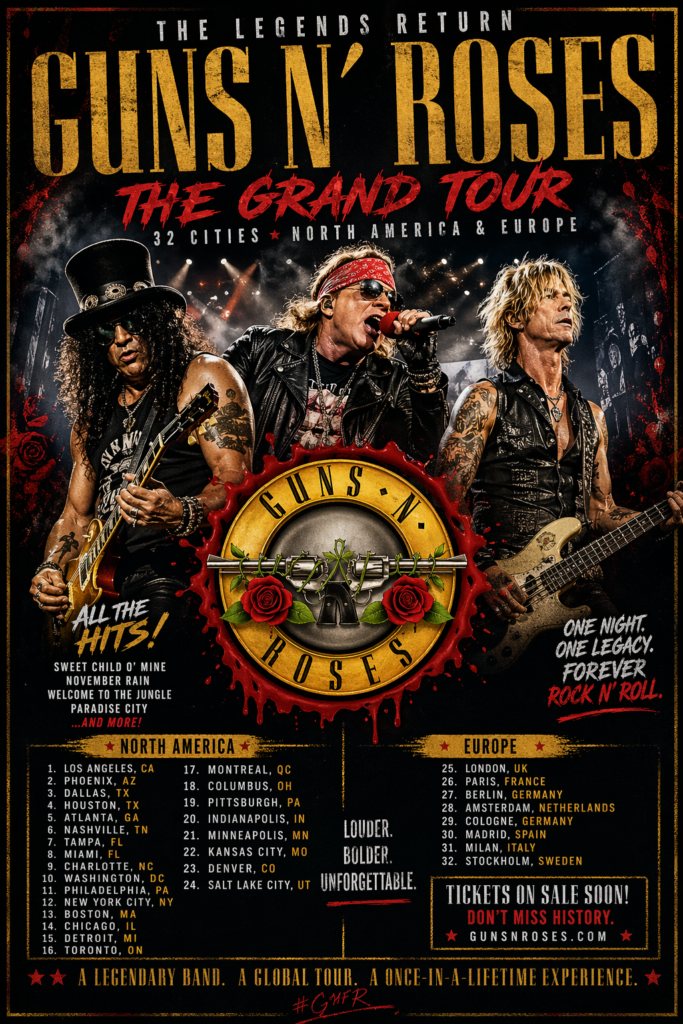 Rock History Rewritten: Guns N’ Roses Return to Conquer the Stage”