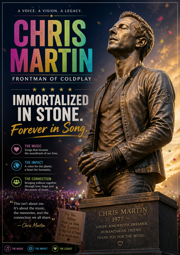 “A Sky Full of Legacy: Chris Martin Immortalized in Stone and Song”